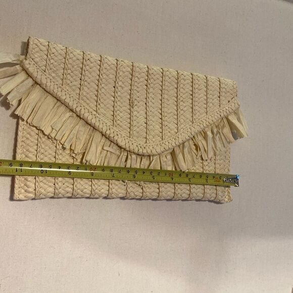 Mark and Graham Fringed Straw Clutch - Picture 3 of 7